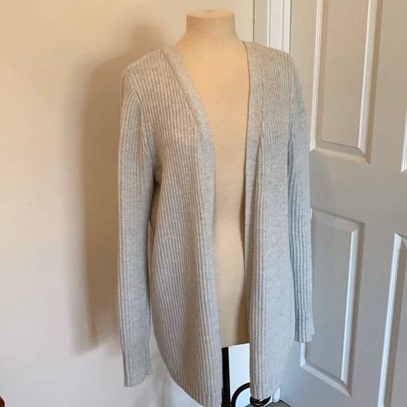 Corset Back Cardigan Sweater XL holidays gray cream - Picture 3 of 6